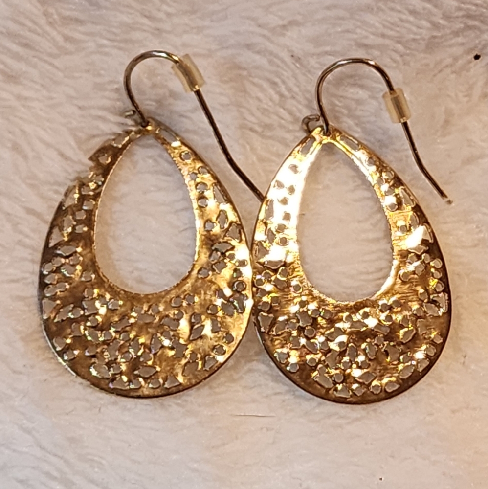 Boho Gold Tone Tear Drop Earrings